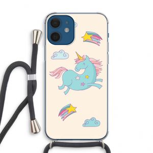 Vliegende eenhoorn: iPhone 12 mini Transparant Hoesje met koord