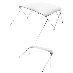 VEVOR Bimini Top Boothoes Bootdak Zonnescherm 3 Bogen 216-229cm Lichtgrijs