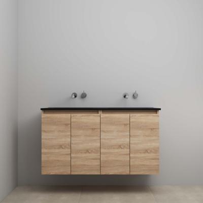 On-Line Onderkast - 120 cm - Bouwpakket - Greeploze Ladestructuur - Acryl Wastafel - zonder Kraangat - Eiken