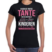 Trotse tante / kinderen cadeau t-shirt zwart voor dames - thumbnail