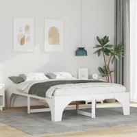 Bedframe met opslag Wit 160 x 200 cm Massief grenenhout