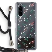 Small white flowers: Sony Xperia 5 Transparant Hoesje met koord