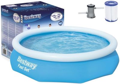 Viking Choice Bestway Fast Set Opblaaszwembad 305x76 cm – Blauw Viking Choice Bestway Fast Set Opblaaszwembad 305x76 cm – Blauw