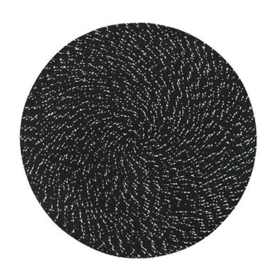 2 stks PP ronde ovale geweven placemat grootte: diameter 36cm (zwart)