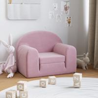 Kinderslaapbank zacht pluche roze