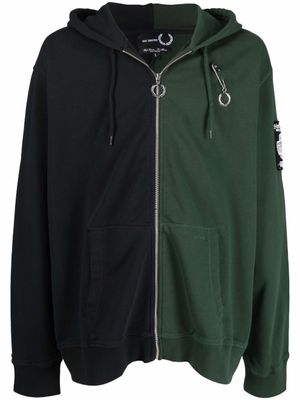 Raf Simons X Fred Perry hoodie zippé à design colour block - Vert