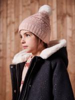 Jacquard babyset muts + snood + wanten/handschoenen voor meisjes rozen