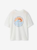 T-shirt met motief voor/achter, gewassen effect JONEN ecru