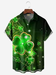 St. Patrick's Day Chest Pocket Short Sleeve Casual Shirt