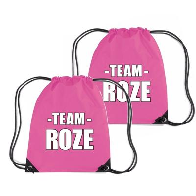 Sportdag tasje - Team roze - opberg rugtas/ sporttas - 11 Liter - 2x34 cm - div kleuren