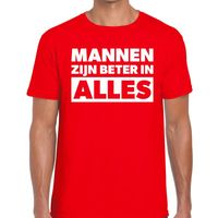 Mannen zijn beter in alles tekst t-shirt rood heren