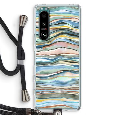 Watercolor Agate: Sony Xperia 5 III Transparant Hoesje met koord