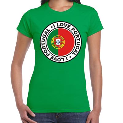 Verkleed T-shirt voor dames - Portugal - groen - supporter - themafeest