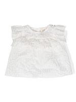 Douuod Kids blouse rayée à manches courtes - Blanc