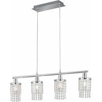 LED Hanglamp 4-lichts Mat Chroom Aluminium - E14 Fitting