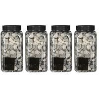 4x Decoratie/hobby steentjes licht grijs 650 ml - thumbnail