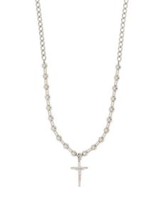 Dolce & Gabbana collier en maille boule à pendentif croix - Argent