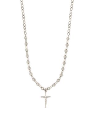Dolce & Gabbana collier en maille boule à pendentif croix - Argent