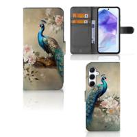 Telefoonhoesje | Met pasjeshouder | voor Samsung Galaxy A55 Vintage Pauwen Telefoonhoesje | Met pasjeshouder | voor Samsung Galaxy A55 Vintage Pauwen