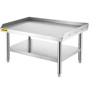 VEVOR roestvrijstalen grillstandaard, 122 x 76 x 61 cm roestvrijstalen tafel, grillstandaardtafel met verstelbare plank, apparaatstandaard grilltafel voor hotel, huis, restaurantkeuken, enz.