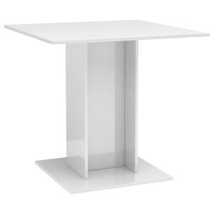 The Living Store Eetkamertafel - Hoogglans wit - 80 x 80 x 75 cm - Spaanplaat