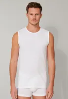 2-Pack mouwloos shirt - 95/5 - Biologisch katoen - Witte mouwloze shirts zonder mouwen met ronde hals