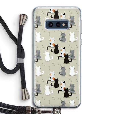 Katten: Samsung Galaxy S10e Transparant Hoesje met koord