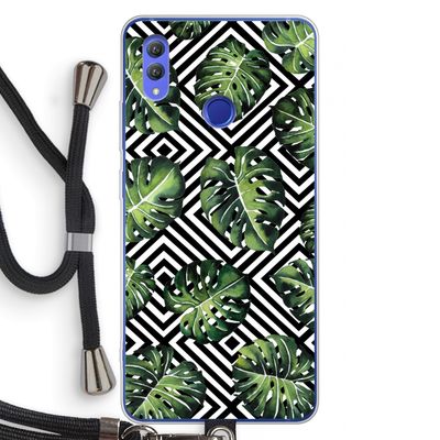 Geometrische jungle: Honor Note 10 Transparant Hoesje met koord