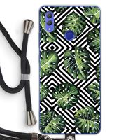 Geometrische jungle: Honor Note 10 Transparant Hoesje met koord