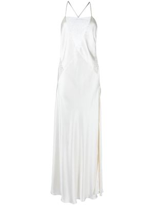 Michelle Mason robe longue à design sans manches - Blanc
