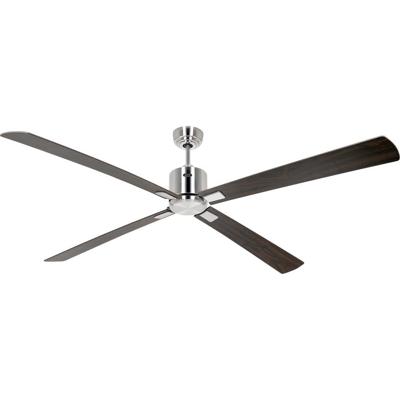 CasaFan ECO NEO III 180-4 BN-NB/KI WiFi Flügel Nussbaum/Kirsche Plafondventilator Chroom (geborsteld) Met afstandsbediening, Timer, Met wintermodus, Bediening
