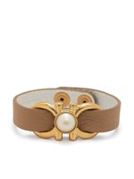 Ferragamo bracelet en cuir à détail Gancini - Tons neutres
