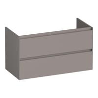 Brauer Inspire - Onderkast - 100 cm - met 2 Softclose Lades Greeploos en 1 Sifon Uitsparing - Mat Taupe