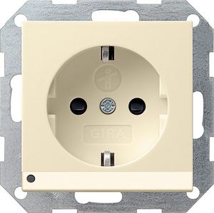 Gira stopcontact met witte LED verlichting kinderveilig creme