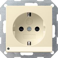 Gira stopcontact met witte LED verlichting kinderveilig creme