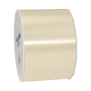 1x Brede luxe beige kunststof lint rollen 9 cm x 91 meter cadeaulint verpakkingsmateriaal - Cadeaulinten