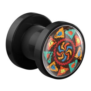 Tunnel met Afrikaans design Acryl Tunnels & Plugs