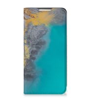 Samsung Galaxy S22 Plus Standcase Marble Blue Gold - thumbnail