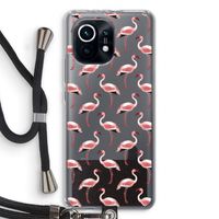 Flamingoprint groen: Xiaomi Mi 11 Transparant Hoesje met koord