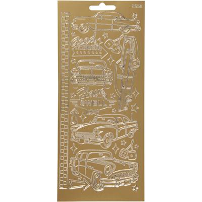 Creativ Company Stickers, auto&apos;s, vel 10x23 cm, goud, 1 vel