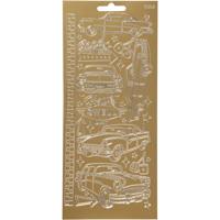 Creativ Company Stickers, auto&apos;s, vel 10x23 cm, goud, 1 vel