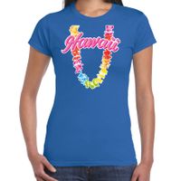 Hawaii slinger t-shirt blauw voor dames - thumbnail