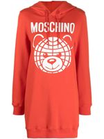 Moschino robe-sweat à logo imprimé - Rouge