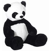 Mega pluche panda beertje knuffel zwart wit 100cm   -