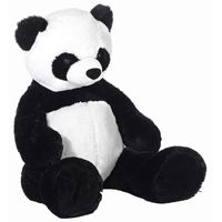 Mega pluche panda beertje knuffel zwart wit 100cm   - - thumbnail