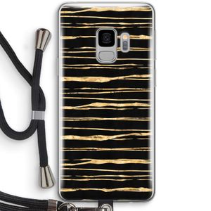 Gouden strepen: Samsung Galaxy S9 Transparant Hoesje met koord