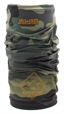 Jail Jam nekwarmer tube polyester/elastaan legergroen maat one-size