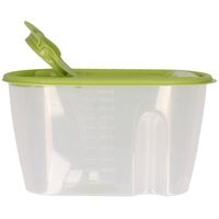 Voedselcontainer strooibus - groen - 1 liter - kunststof - 20 x 9,5 x 11 cm - Voorraadpot - thumbnail