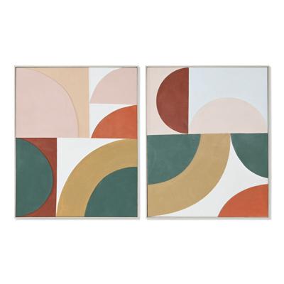 Schilderij Home ESPRIT Abstract Stads 80 x 3,5 x 100 cm (2 Stuks)