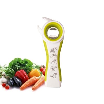 5 in 1 multifunctionele plastic flesopener bier opener keuken tool (wit & groen)